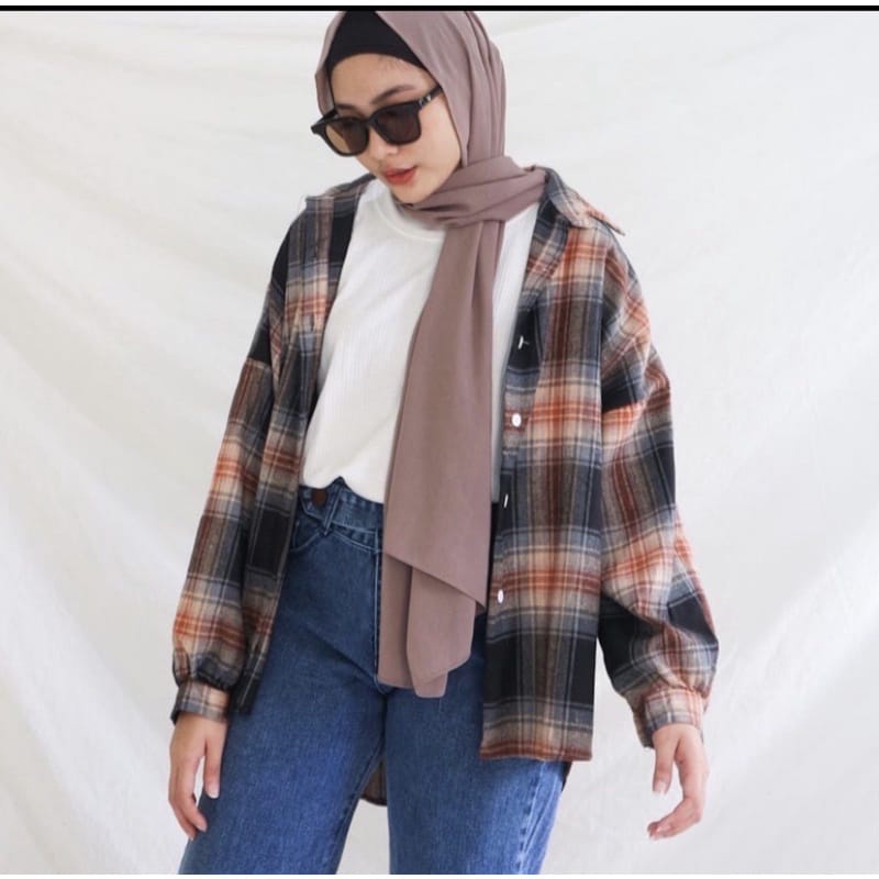 KEMEJA KIMBERLY OVERSIZE FLANEL SHIRT