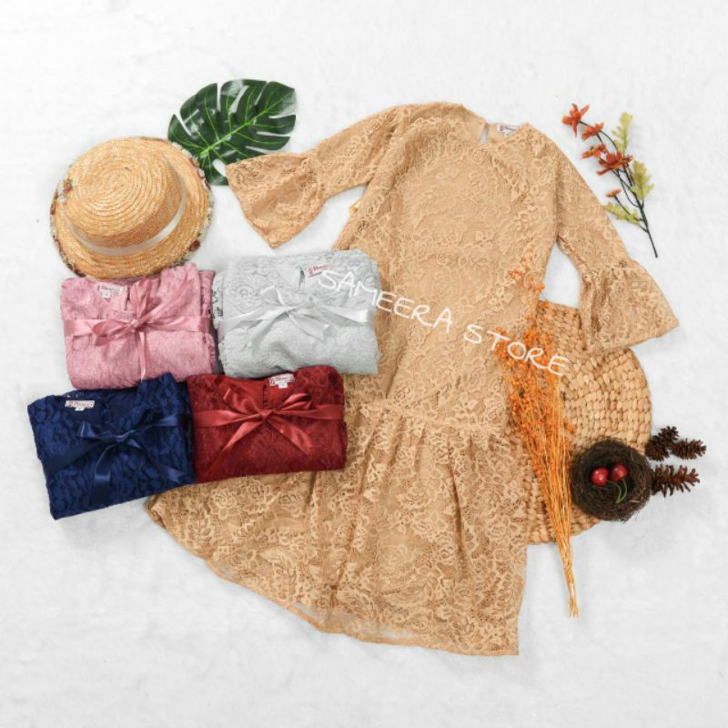 Sameerastore BIG RAMADHAN SALE Gamis BROKAT DUYUNG ANAK