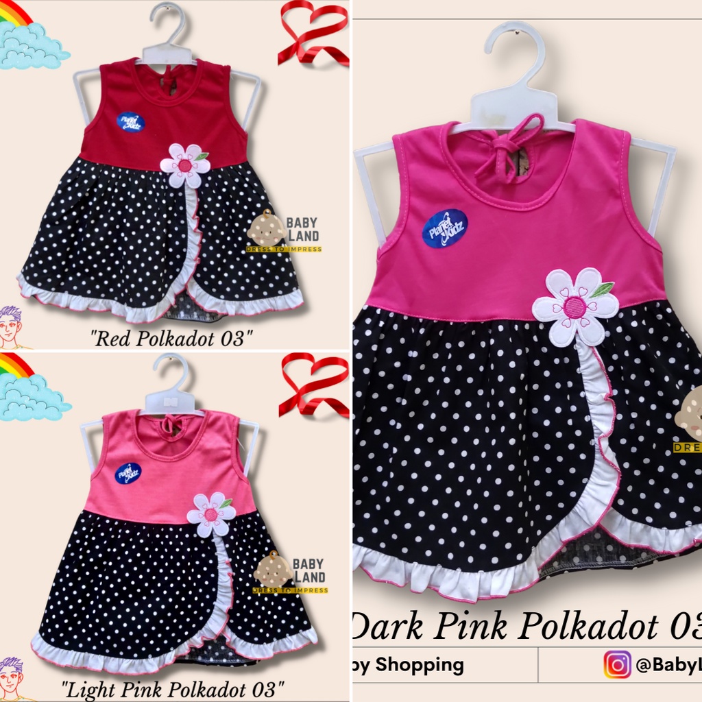 (Po-03) Dress bayi perempuan 0-6 bulan  / baju bayi anak perempuan lucu motif binatang Planet Kidz FREE Celana