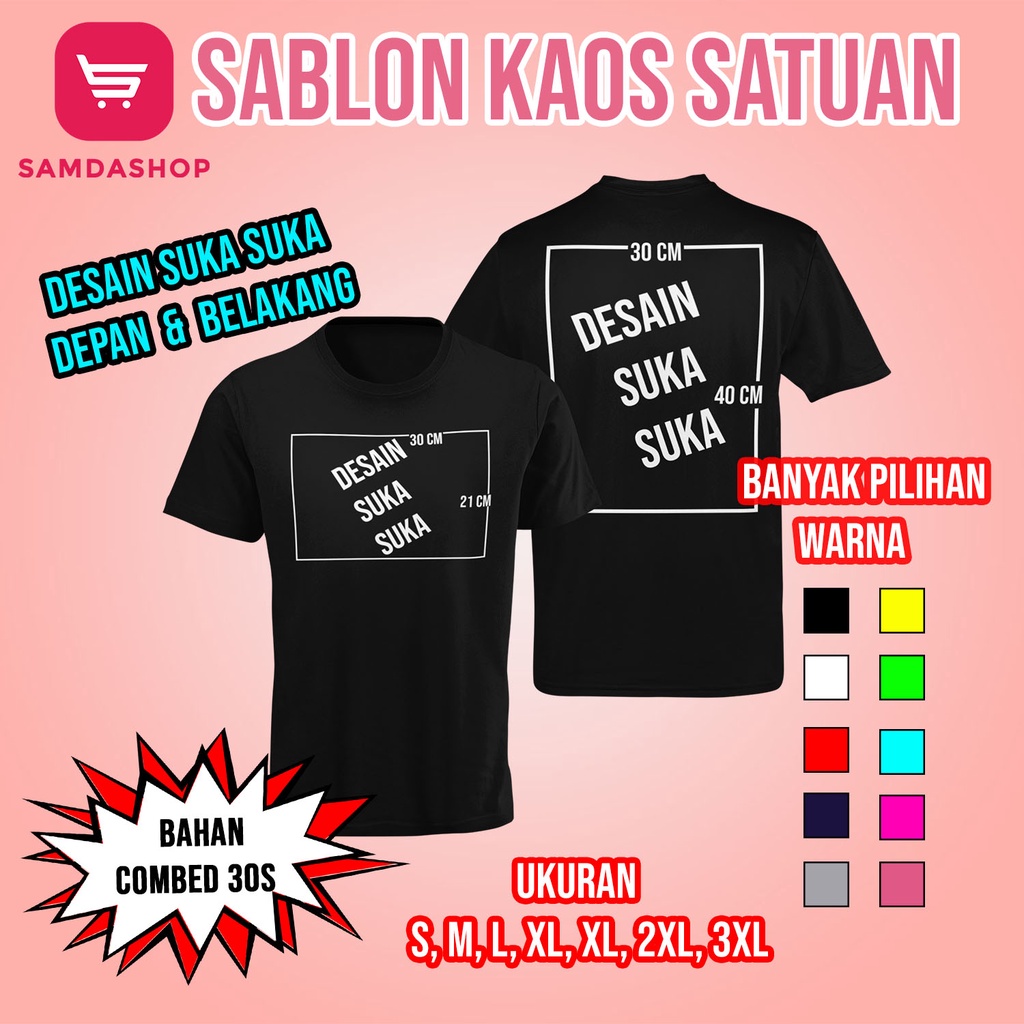 Kaos Sablon Satuan DTF Depan Belakang Harga Murah