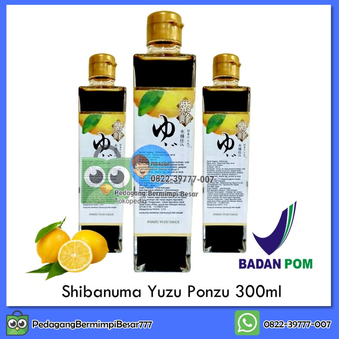 KUALITAS TERBAIK - SHIBANUMA PONZU YUZU KATSUO 300ML | SAUS PONZU | SAUS SHABU-SHABU