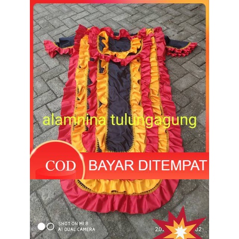 Kemul Barongan Devil Anak Sisik warna Merah Biru Hijau Putih Kemul barongan dewasa tanpa renda emas