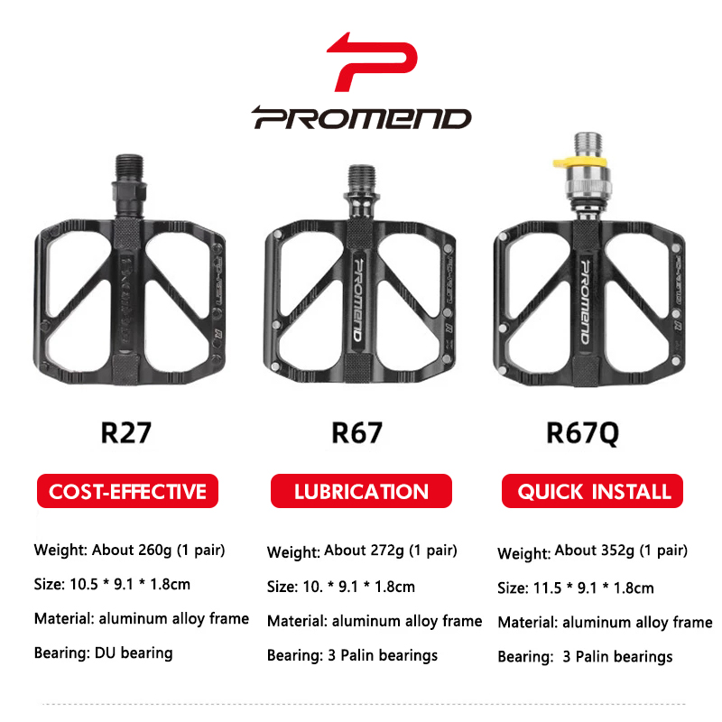 【READY STOCK】 3 Bearings Pedal MTB Pedal Sepeda Bearing Quick Release R27 R67 R67Q