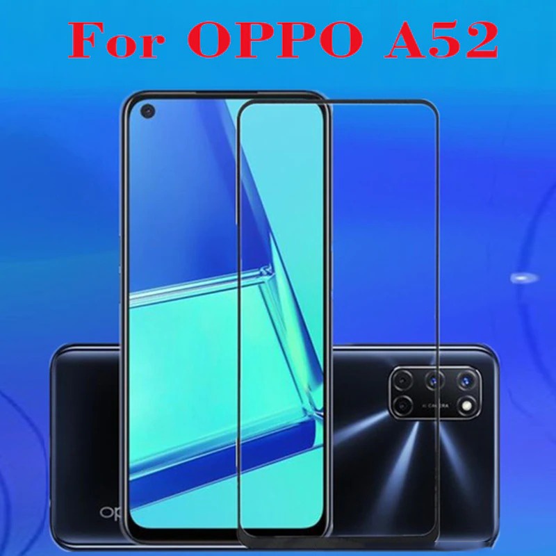 PROMO Tempered Glass Oppo A52, A72, A92 NEW TG Layar FULL COVER Black Premium Glass Anti Gores Kaca