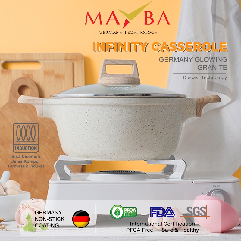 PANCI SET INFINITY 3 PC Original MAYBA GERMANY Glowpan Granite wokpan caserole fryingpan