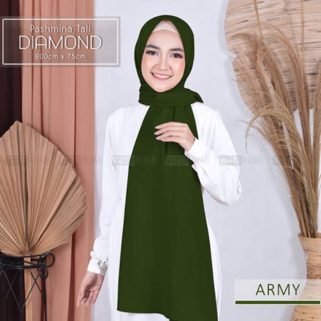 Pashmina tali diamond pasmina polos kerudung instan ori