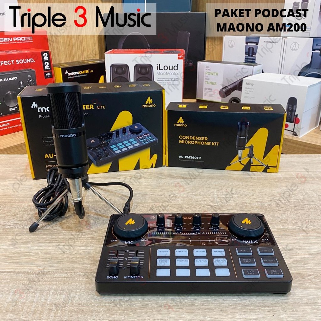 MAONO AM200 S2 Maonocaster Dual Mic bundle paket podcast 2 mic