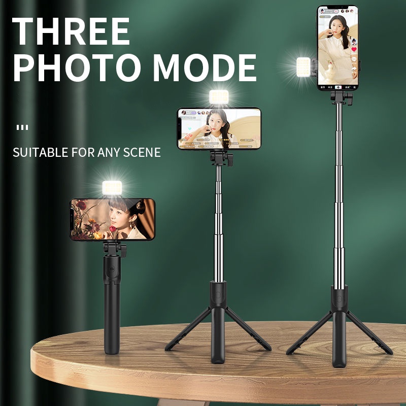 Selfie Stick Tongsis Bluetooth Tripod Stand HolderRemote 3 in 1