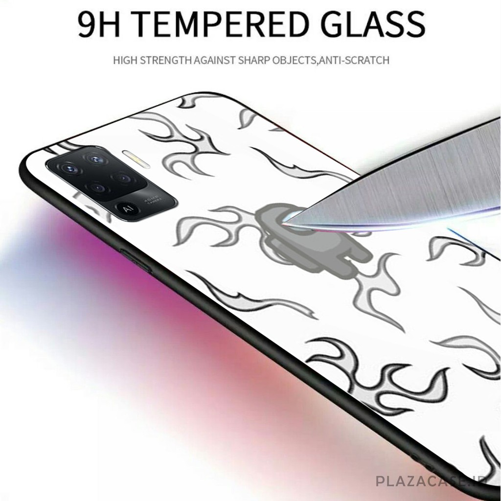 Among Us Softcase Glass [K77] for ALL TYPE A15 RENO 4F V20 V20 SE A53 C17 RENO 4 REALME 7i Y30 A73