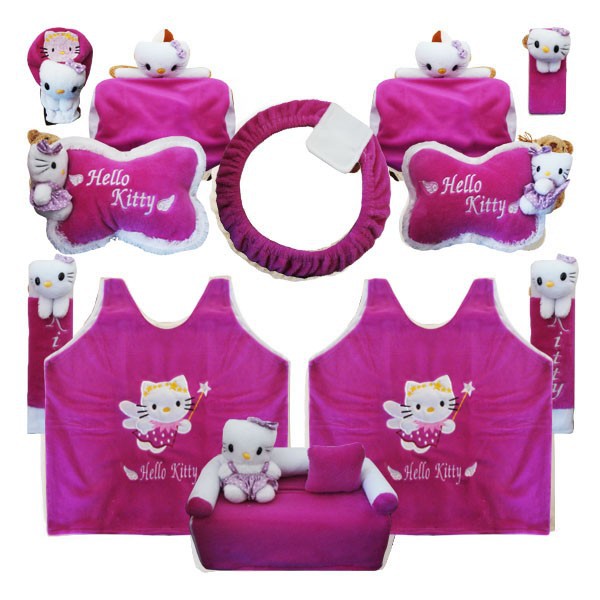 Bantal Mobil 8 in 1 Exclusive Boneka Hello Kitty Ungu