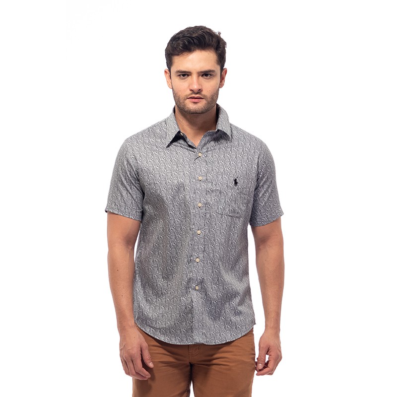 Polo Shirt Custom Fit Grey Men Polo Ralph Lauren
