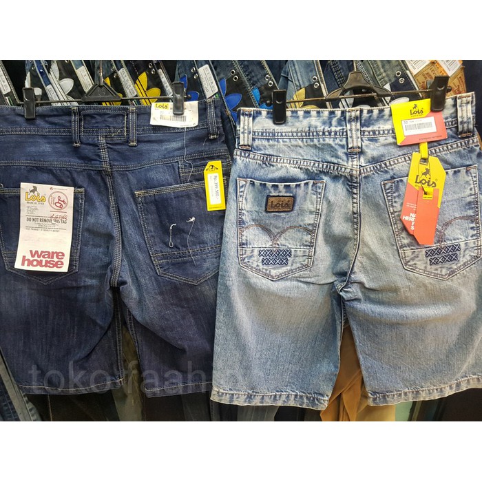 NEW FB CELANA PENDEK JEANS LOIS ORIGINAL BLUE NAVY LIGHT | CELANA BIG SIZE