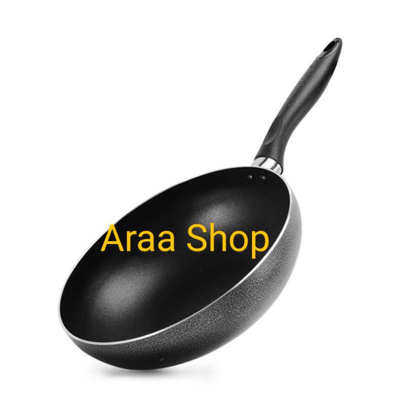 SUNHOUSE WOK PAN 24cm,26cm & 28cm SHS24 SHS26 SHS28 / SUNHOUSE Fry Pan Wajan Gagang Teflon Cekung