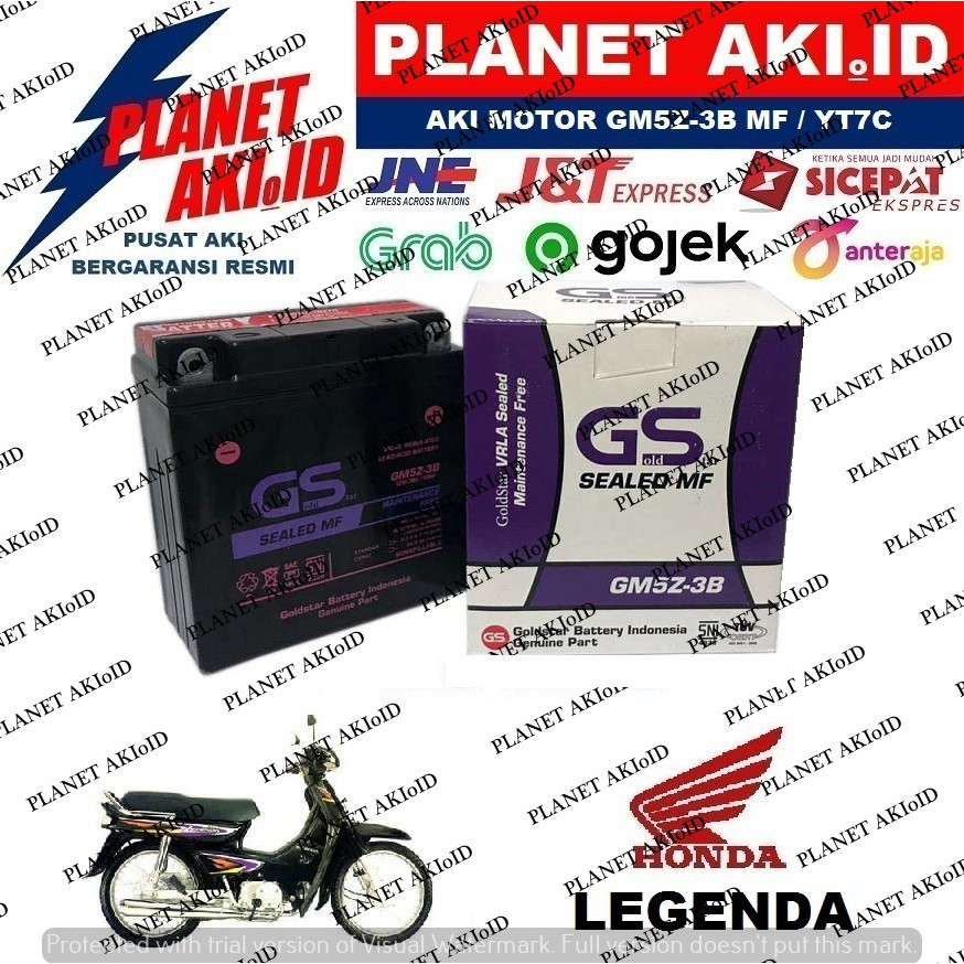 Aki Motor Honda Legenda GM5Z3B Accu Kering MF