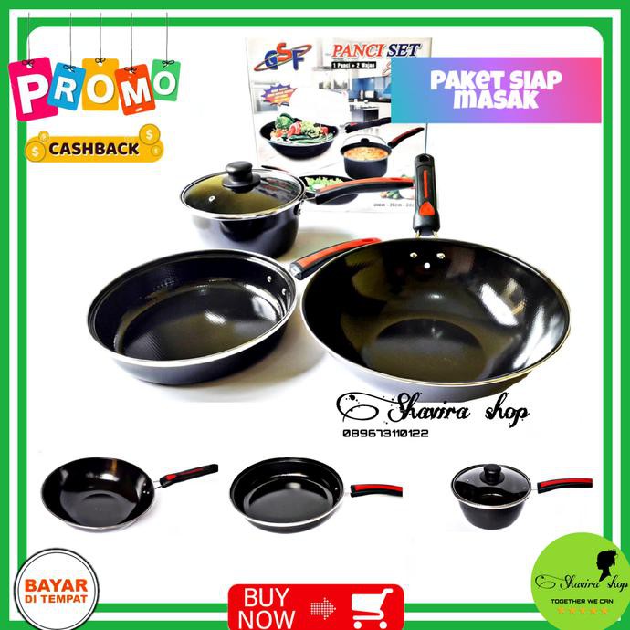 Discount Panci Set Enamel Cookware Set Peralatan Masak Set Enamel Set Promo