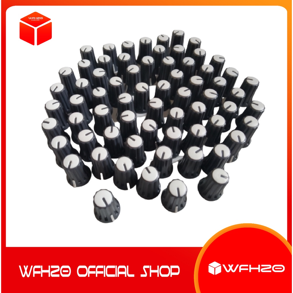 Knop Potensio Mixer Shaft D Tuas Setengah Lingkaran Warna Putih