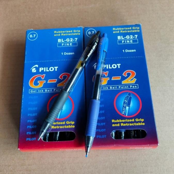

pulpen pilot G2 gel ink ball (BL-G2-7)hitam,biru 0,7/0,5 - Hitam