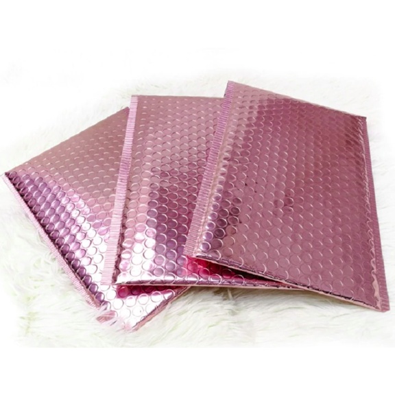 

AMPLOP BUBBLE MAILER PINK ROSEGOLD 15 X 16,5 CM