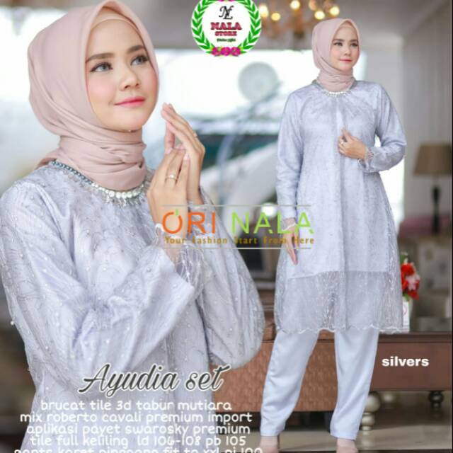 AMELIA / AYUDIA SET SETELAN BROKAT CELANA BRUKAT BRANDED