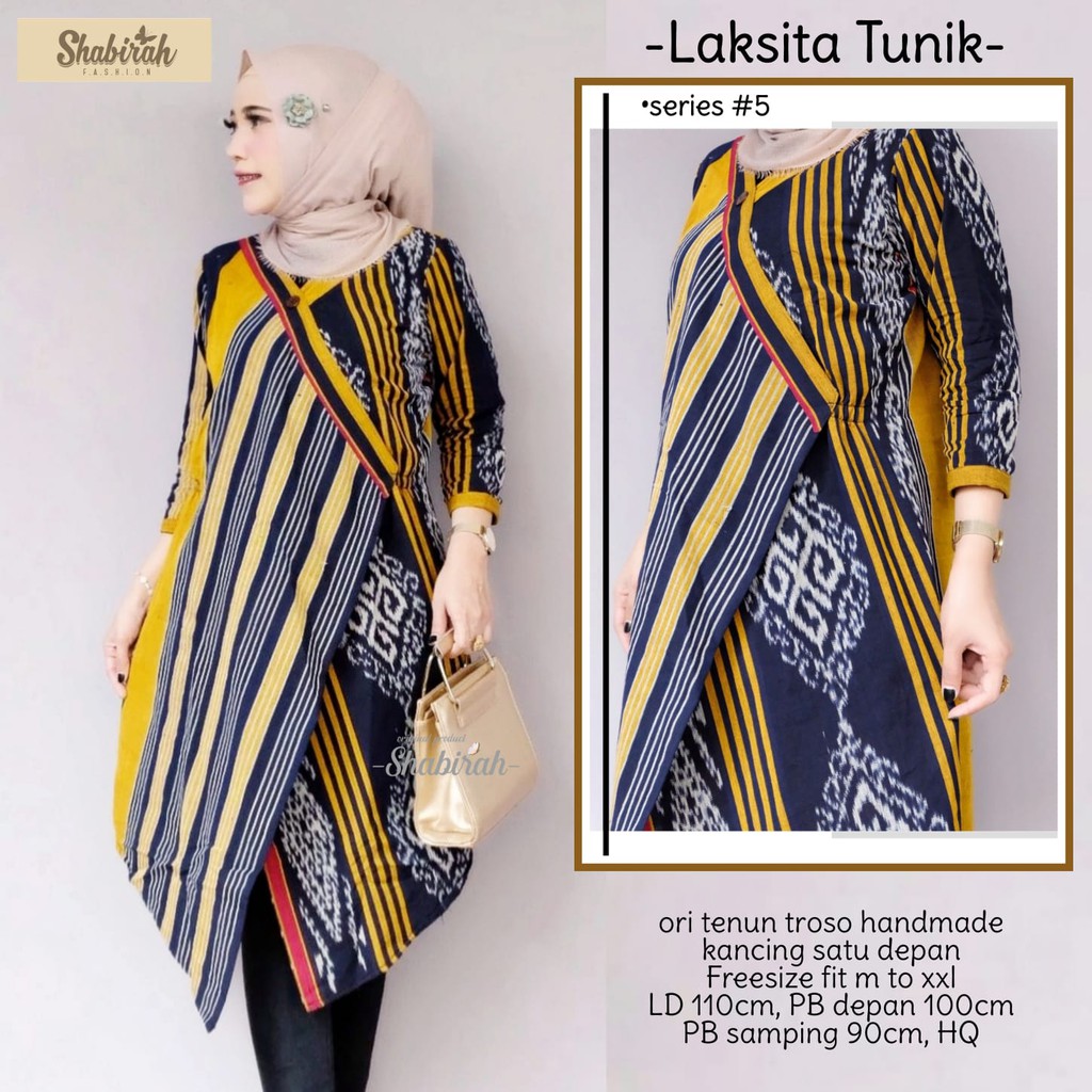 Jual Laksita Tunik Batik Kerja Wanita Modern Atasan Batik Wanita Modern