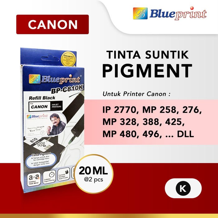 Blueprint Refill Black Pigment Tinta Suntik Hitam Pigmen Canon