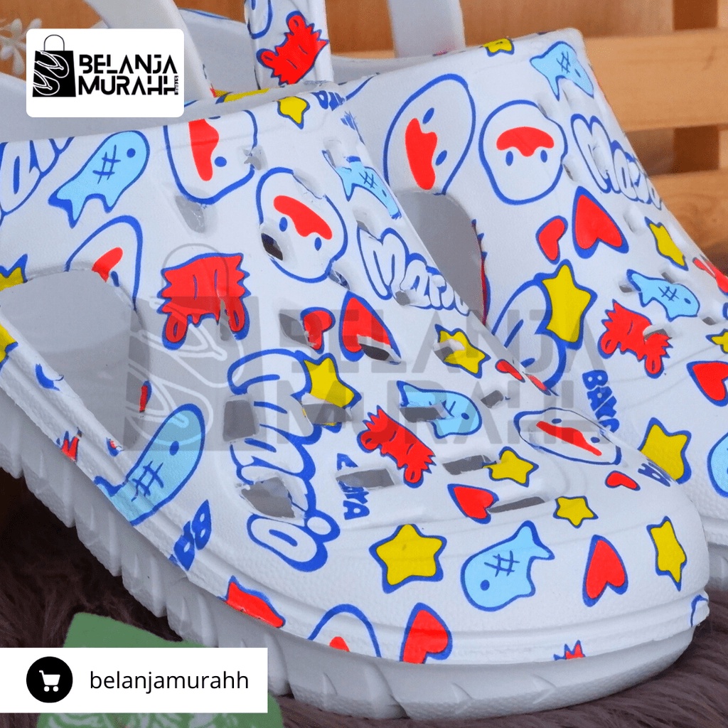 Sandal Kodok bolong-bolong Model Printing lucu model duck/bebek