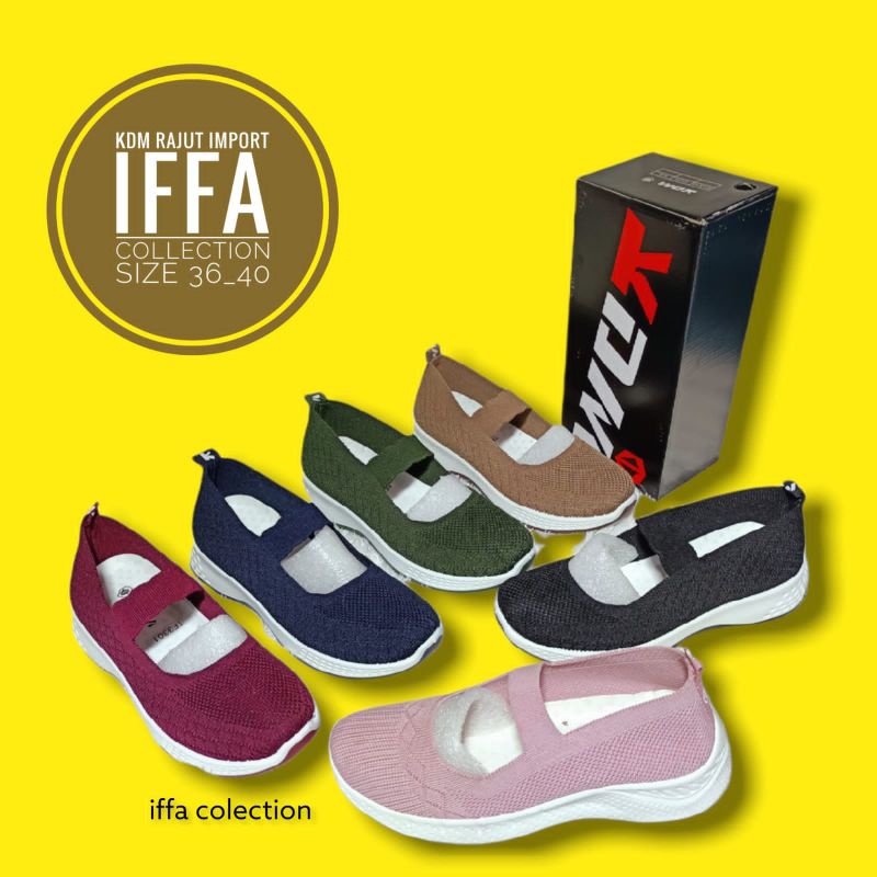 sepatu slip on rajut import KDM terbaru