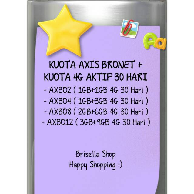 KUOTA AXIS BRONET 2GB - 12GB KUOTA 4G AKTIF 30 HARI