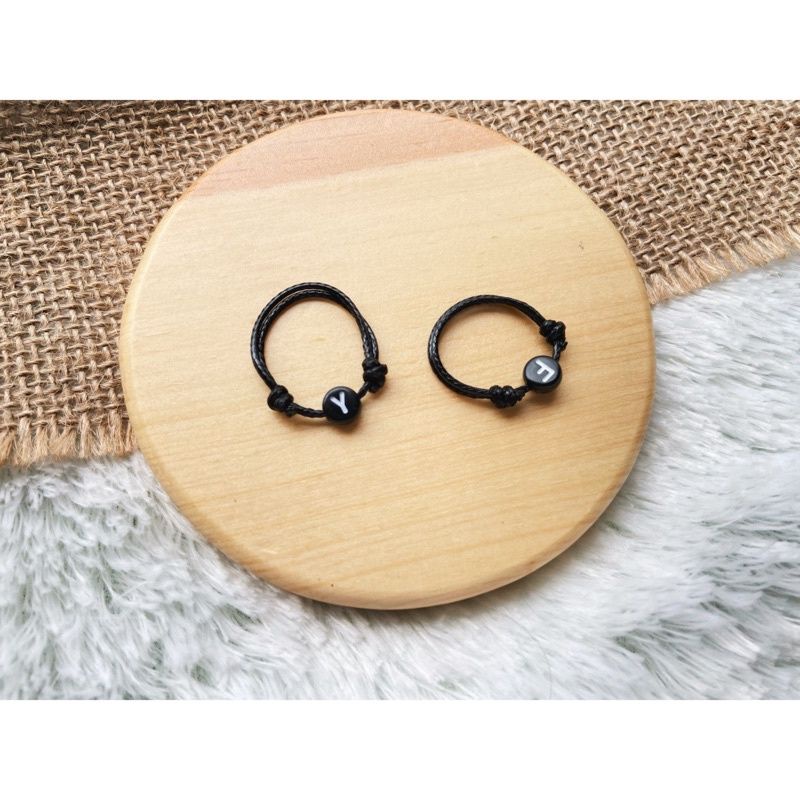 cincin inisial (A-Z) Tali korea  premium waterproof