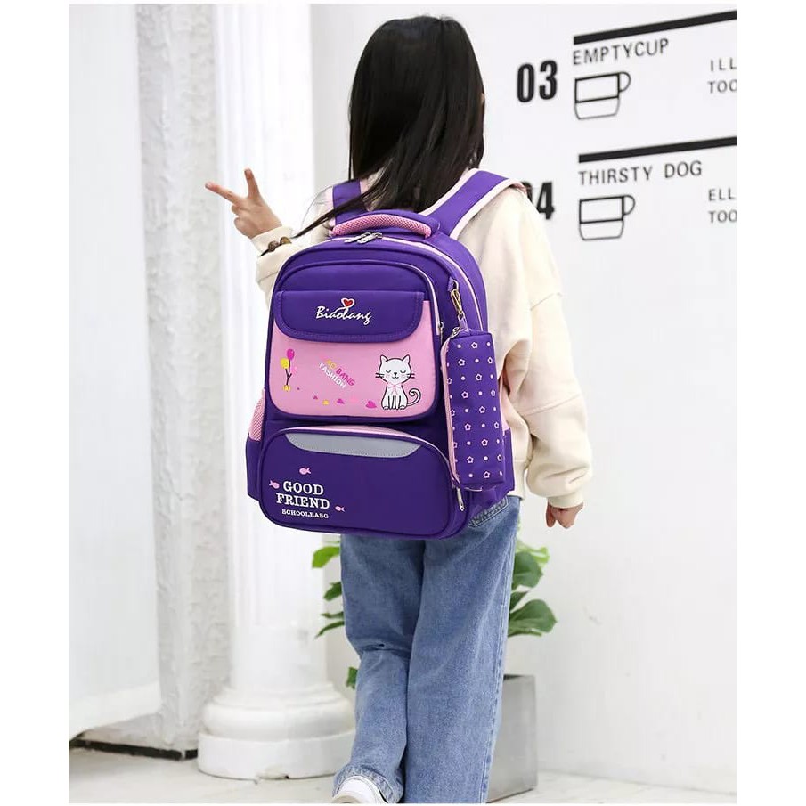 ARMELIA SHOP - Tas Ransel Backpack Karakter Kucing BiaoBang Ransel Anak Sekolah Tas  Perempuan Sd