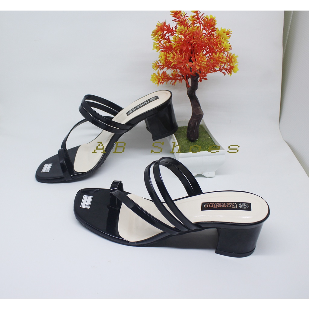 Heels Sandal Hak Tahu Jepit Tali Silang Samping