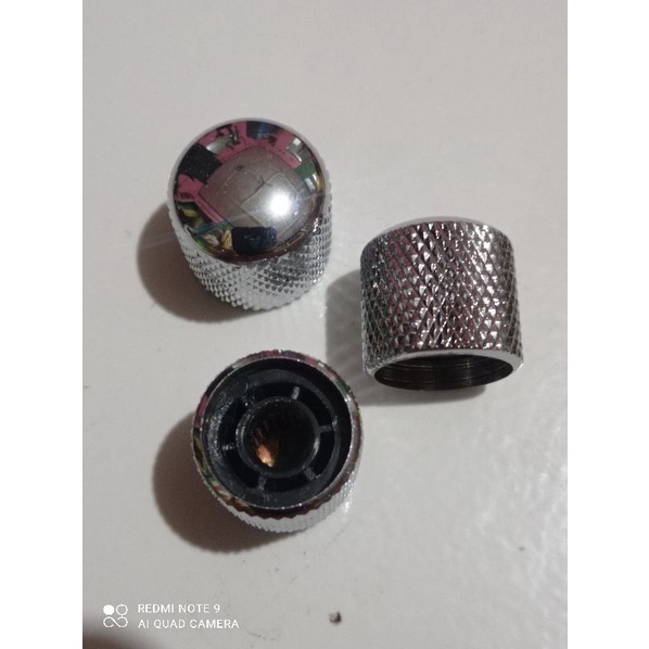 Knop Potensio Gitar Chrome Dan Hitam Korea