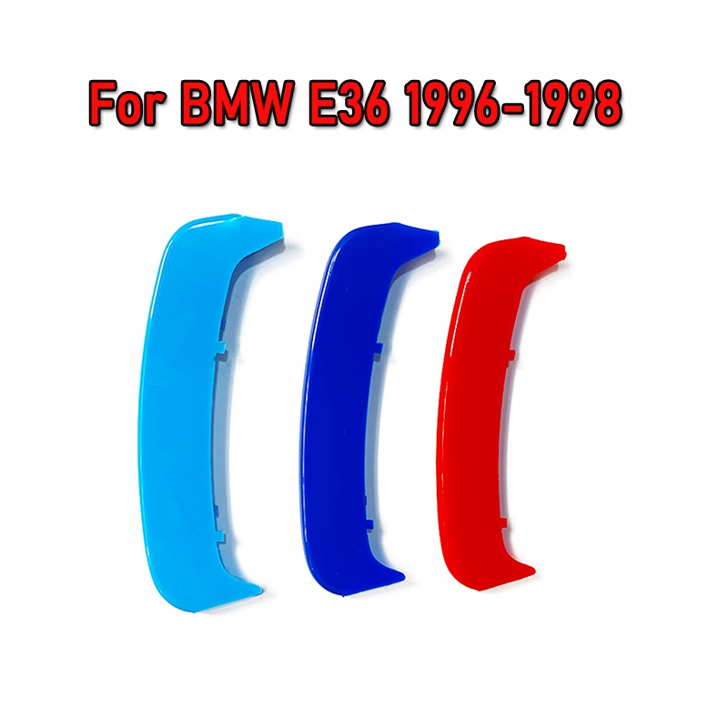 3pcs ABS Sport Untuk 1990-1995 1996-1998 BMW E36 3seri Aksesoris Mobil Balap Grille Strip Trim Klip M Power Kinerja