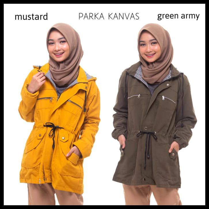 459x jaket parka jumbo big size wanita xl xxl bomber parasut cewek blazer - green army, all size