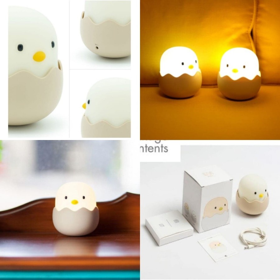 Lampu Tidur Silikon Silicone Silicon Night  Steamed Bun Sensor Sentuh Tangan Lampu Hias Lampu Telur Lampu Tidur Anak Lucu