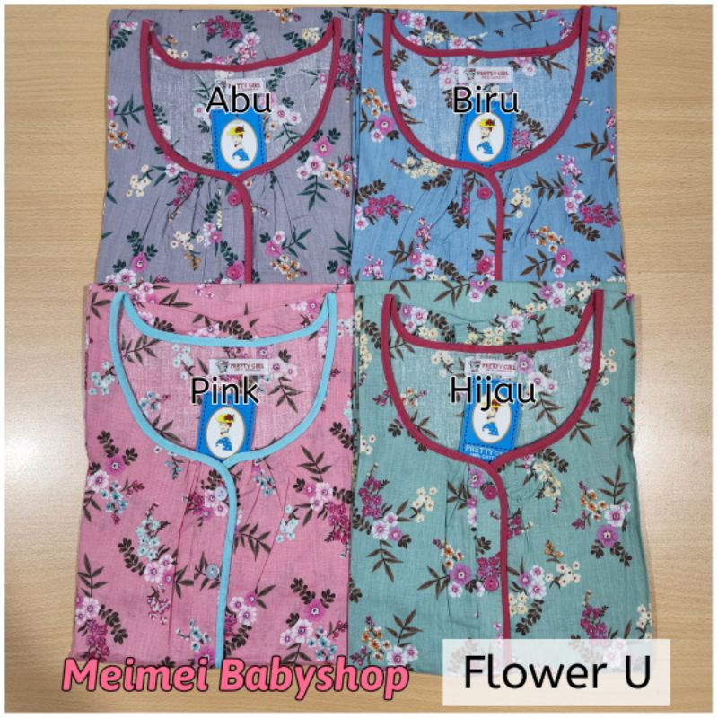 Daster Katun Pretty Girl / Daster Busui Bumil / Baju Tidur Wanita / Daster Jumbo Resleting / Kancing-3