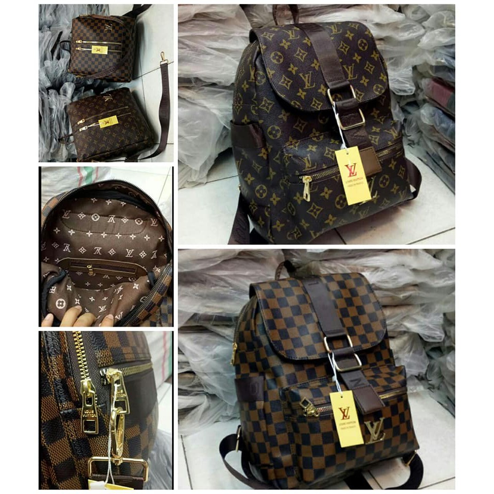 tas ransel Lv wanita full embos merk