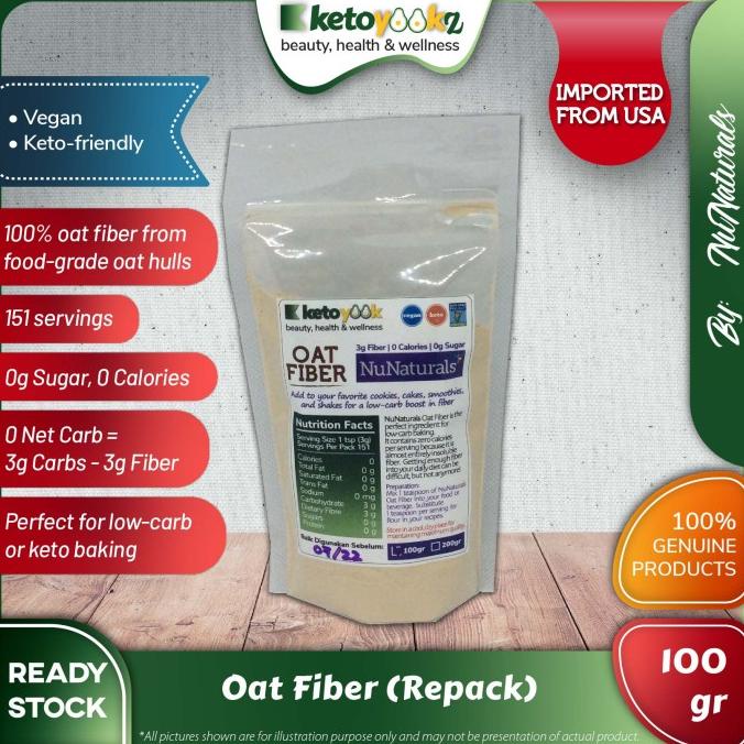 

[[COD]] Oat Fiber / Keto Baking Oat Fiber NuNaturals Repack (100g) (USA) SPECIAL Kode 1065