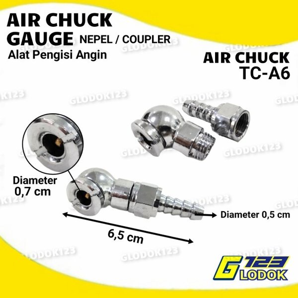 Alat Pengisi Angin Pompa Ban Mobil Motor Tire Chuck Gauge