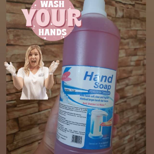 Hand soap zone/ sabun Cuci Tangan Basmi Kuman ,Virus Bakteri/ sabun cair 1 liter  bukan sabun curah