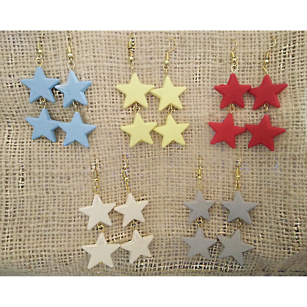 Anting Fashion Wanita Simple / Anting Hooks Star Warna Warni   211