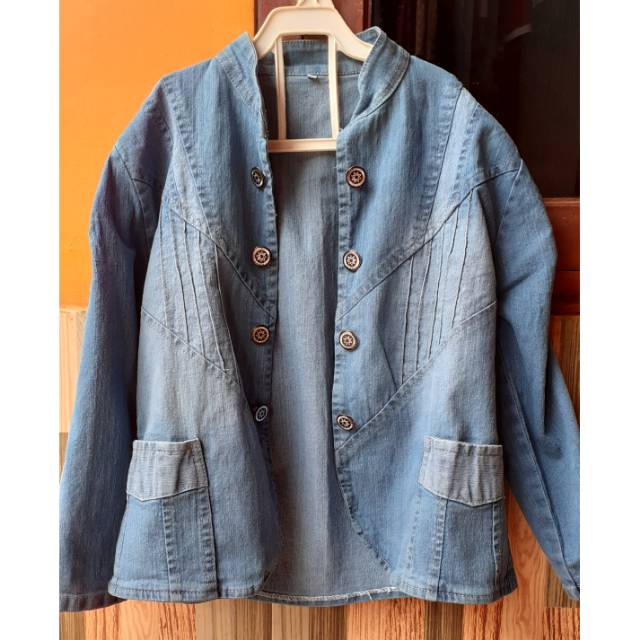 Preloved Jaket Crop Denim Outwear Atasan Top Pakaian Wanita