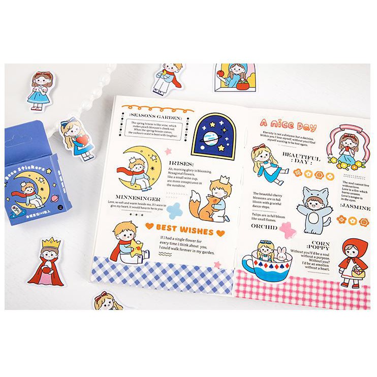 [MILOLI] 46Pcs SWEET DREAMS Deco Sticker DIY Scrapbook Stiker Jurnal Diary Planner Kotak - B0260-6