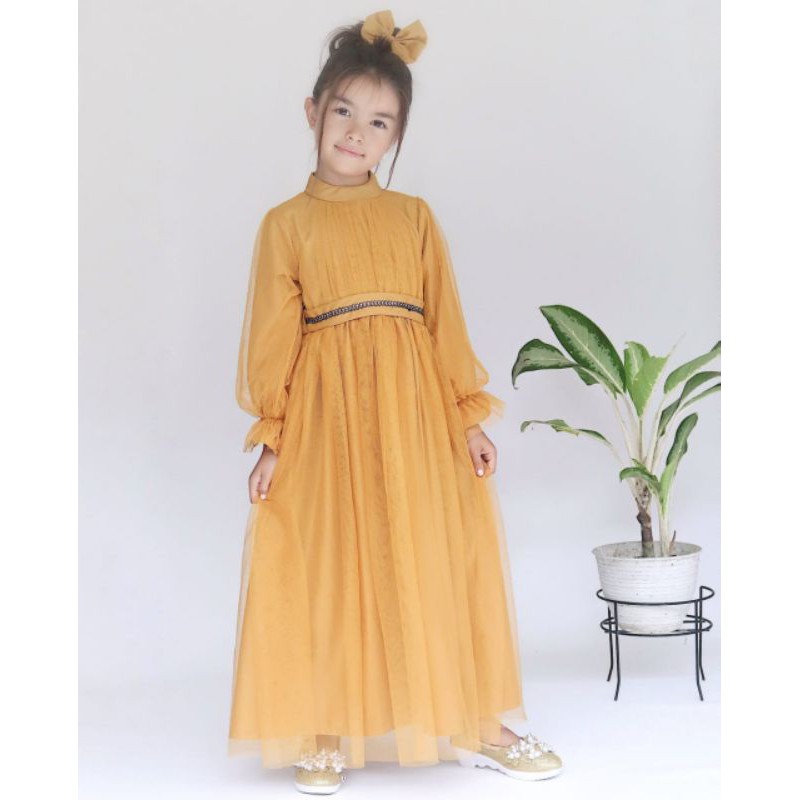 GAMIS ANAK & DEWASA / GAMIS COUPLE MOMS KIDS / GAMIS MONICA WARNA MUSTARD