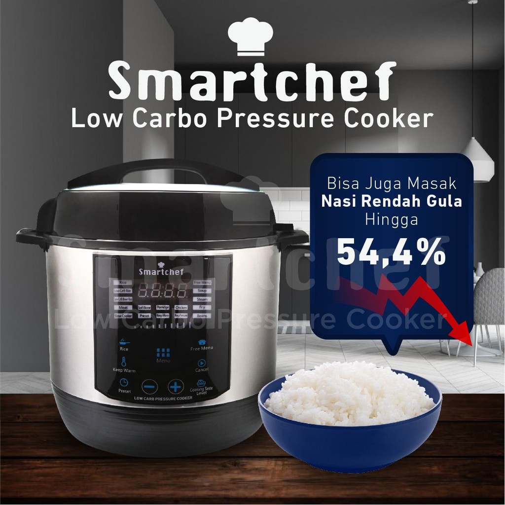 Smart Chef Low Carbo Pressure Cooker / pressure cooker listrik / presto listrik / garansi resmi