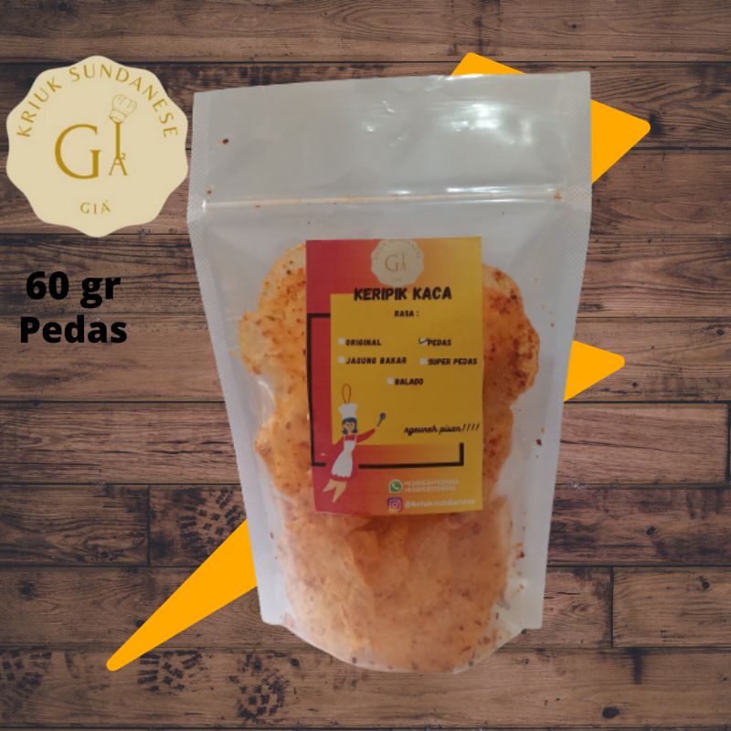 

Keripik Kaca pedas 60gr