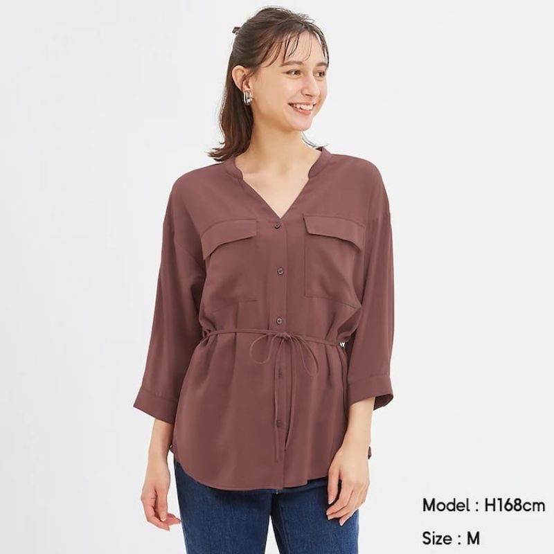 GU/UNQ BLOUSE POCKET - atasan kemeja/blouse wanita-1