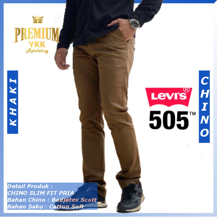 Zoeystore1 6016 Celana Chino Formal Pria Panjang Celana Chino UV480  Chino Levis 505 | Panjang Str