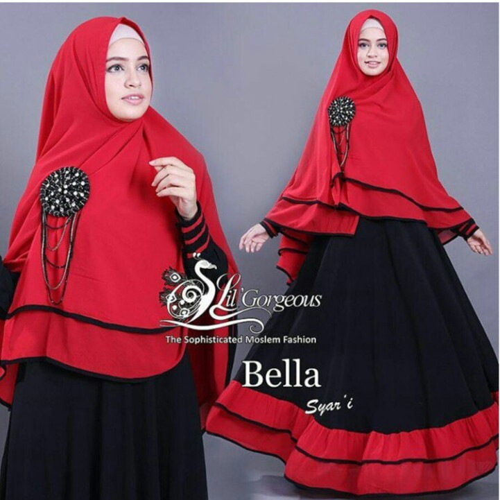 HOPYLOVY - Gamis Wanita Bella Syari 2tones