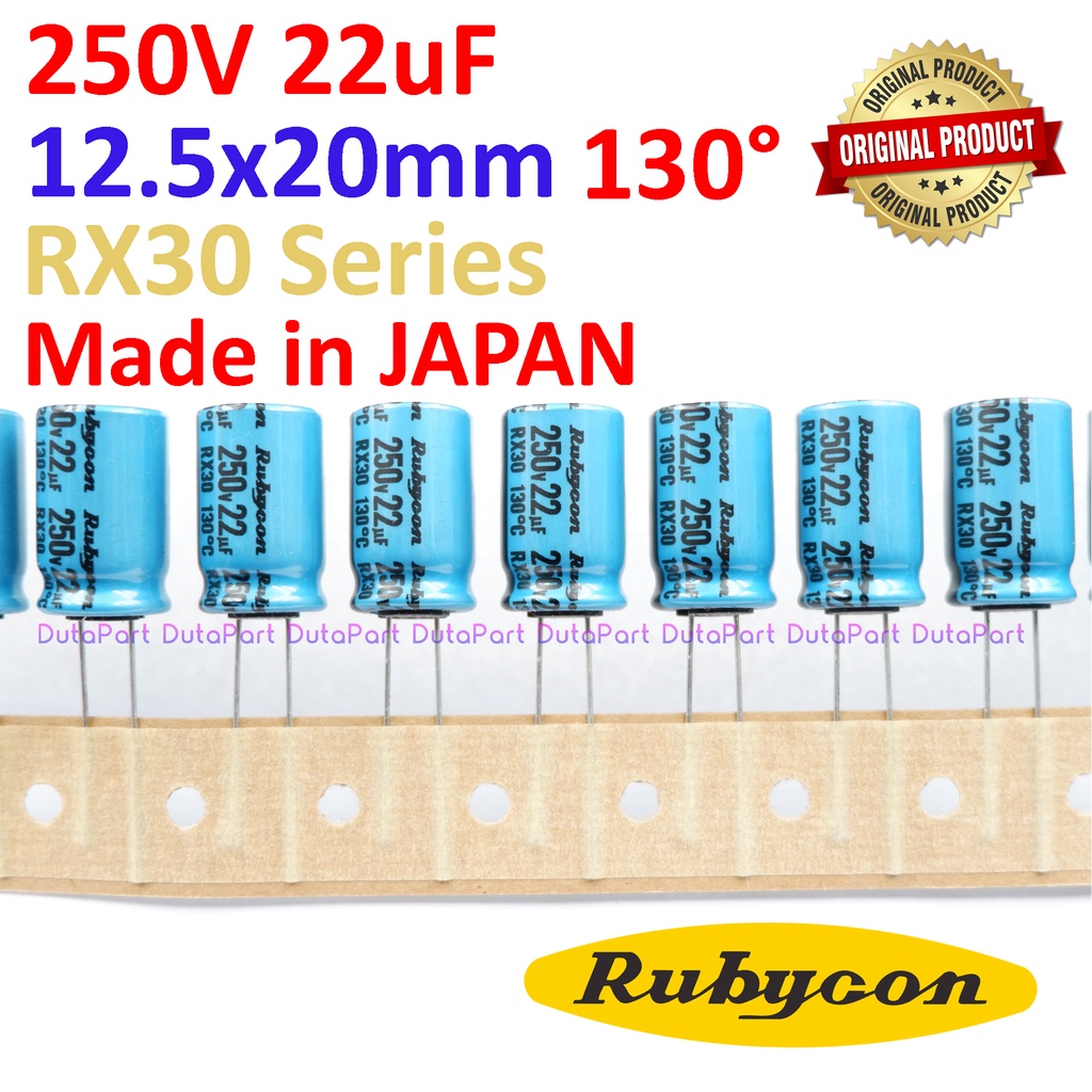 250V 22uF ORIGINAL RUBYCON RX30 JAPAN Kapasitor Capasitor Elko Elco